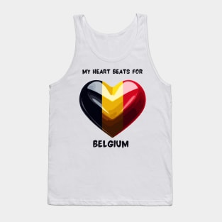 My Heart Beats For Belgium Flag Tank Top